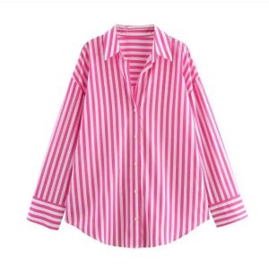 High quality stripped pink top