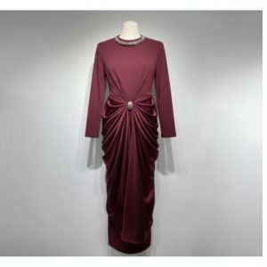 long-sleeved midi dress