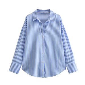 High quality stripped blue top